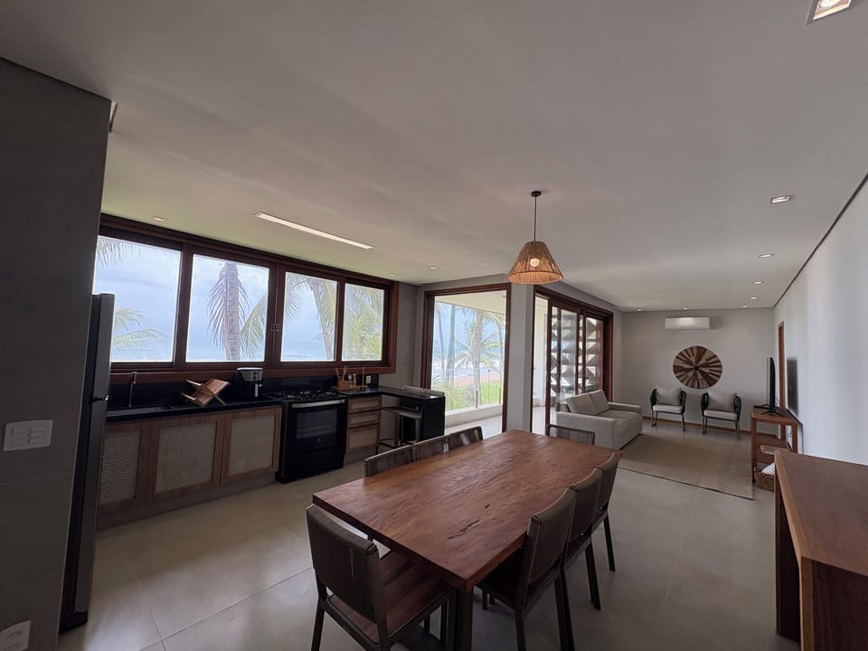 Standard Apartment, Sea View | Private kitchen | Full-size fridge, microwave, oven, blender