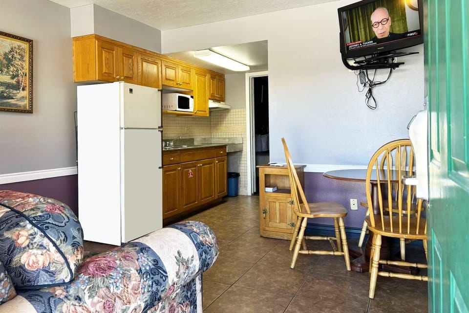 Suite, 2 Queen Beds | Private kitchen | Fridge, microwave