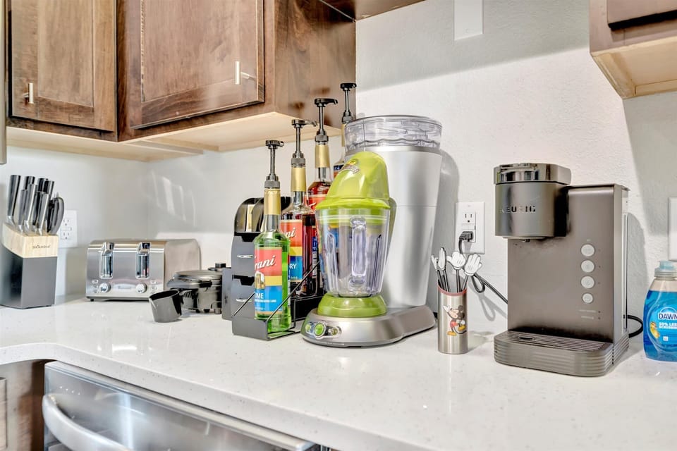Coffee station and kitchen essentials ready to use