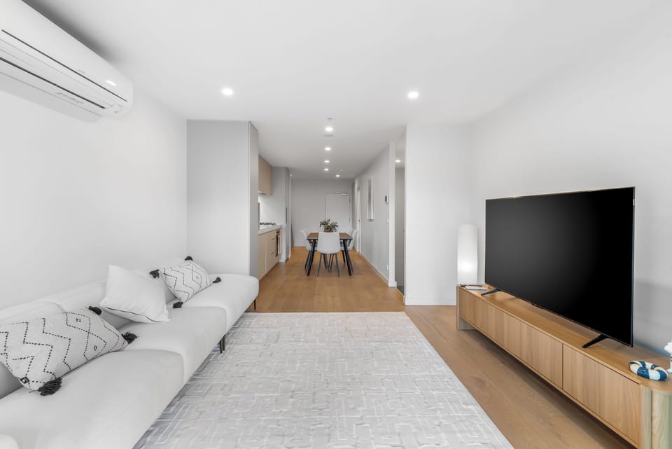Seamless open plan living and dining