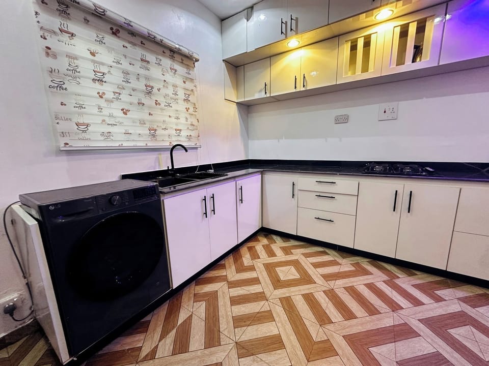 Deluxe Apartment, Balcony, City View | Private kitchen | Fridge, microwave, oven, stovetop