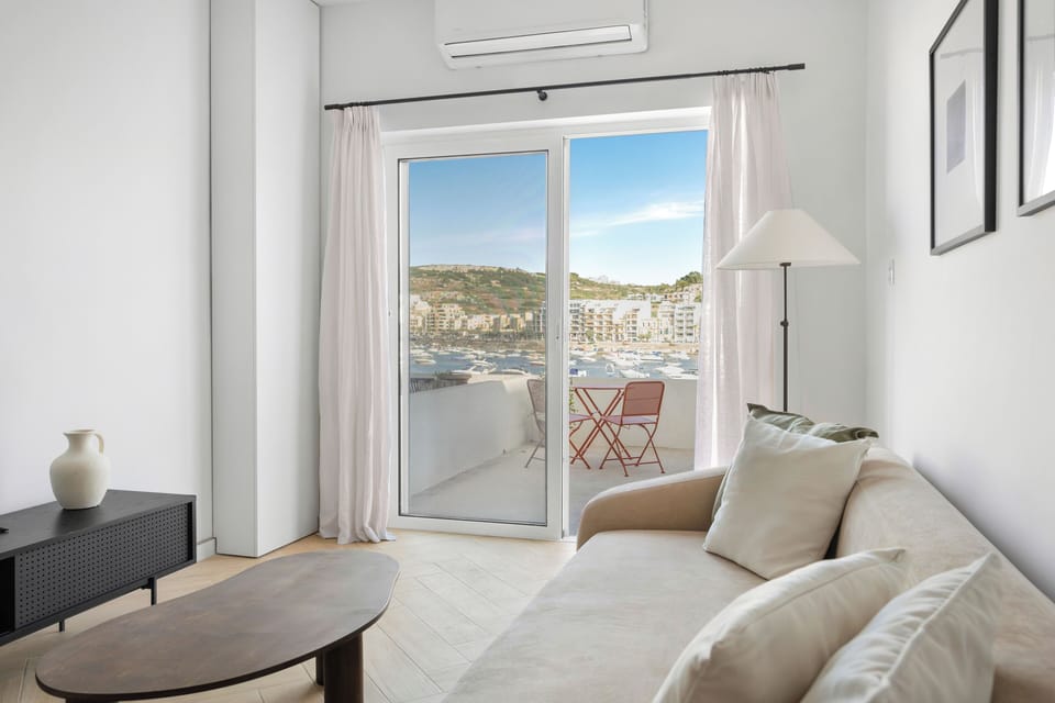 Apartment, 2 Bedrooms, Sea View | Living area | Flat-screen TV