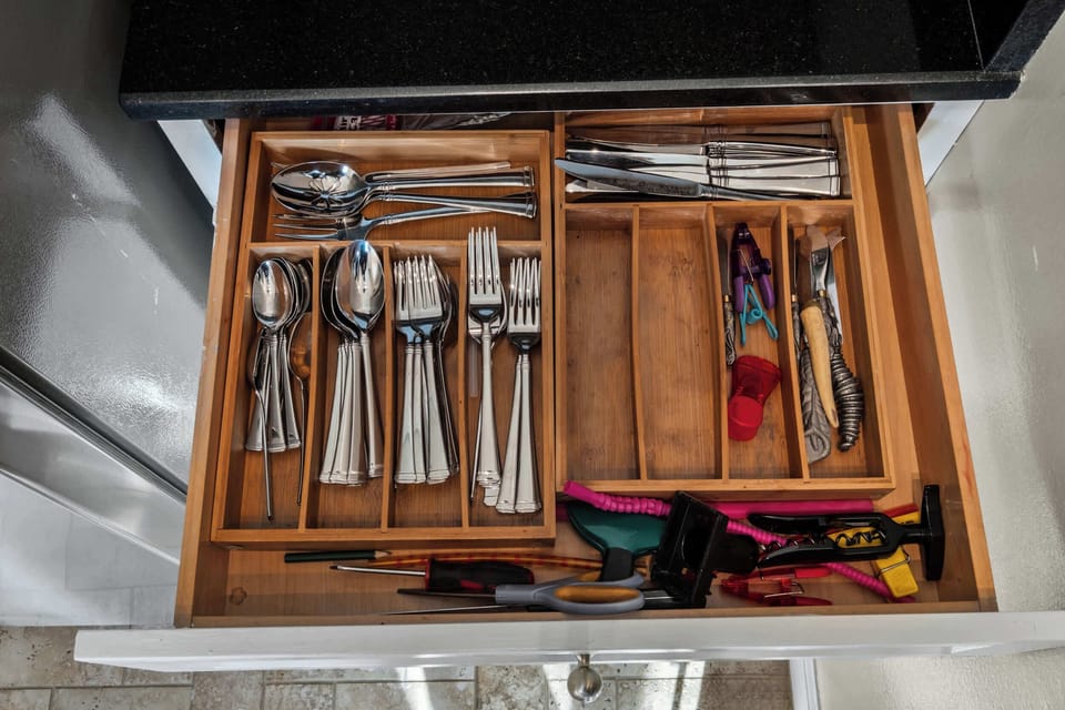 Kitchen: Whether you’re staying a few weeks or longer, this functional kitchen offers the space and tools you need to cook comfortably and consistently.