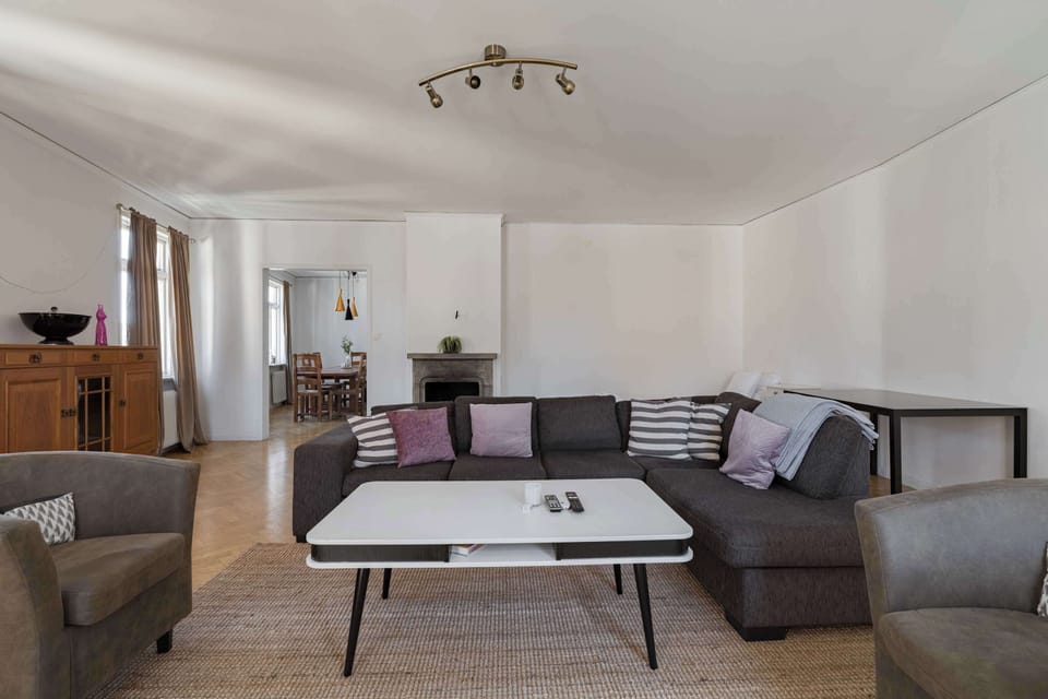 The spacious living room.