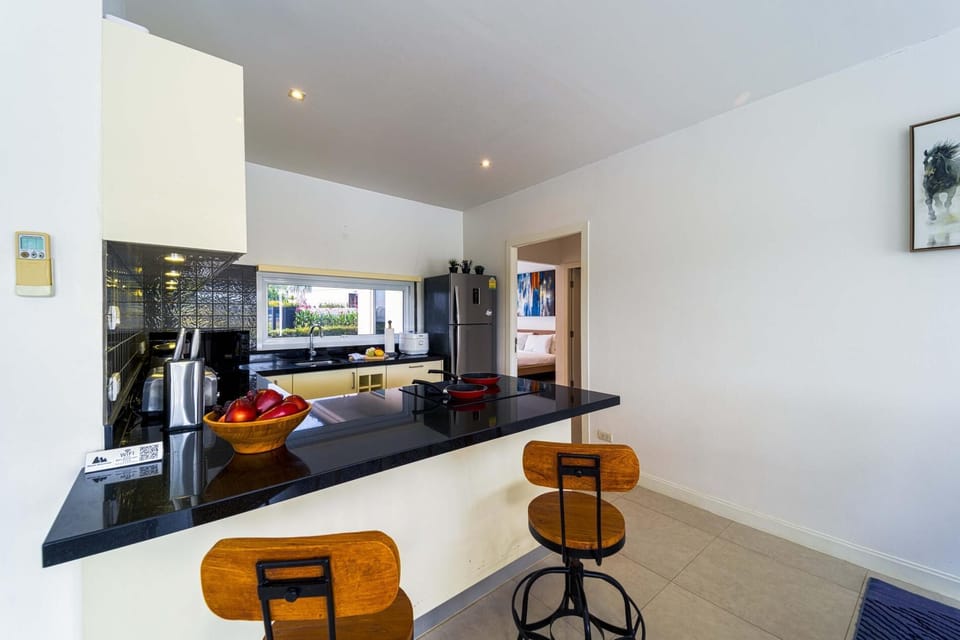 Villa, 3 Bedrooms, Patio, Garden View | Private kitchen | Full-size fridge, microwave, stovetop, dishwasher