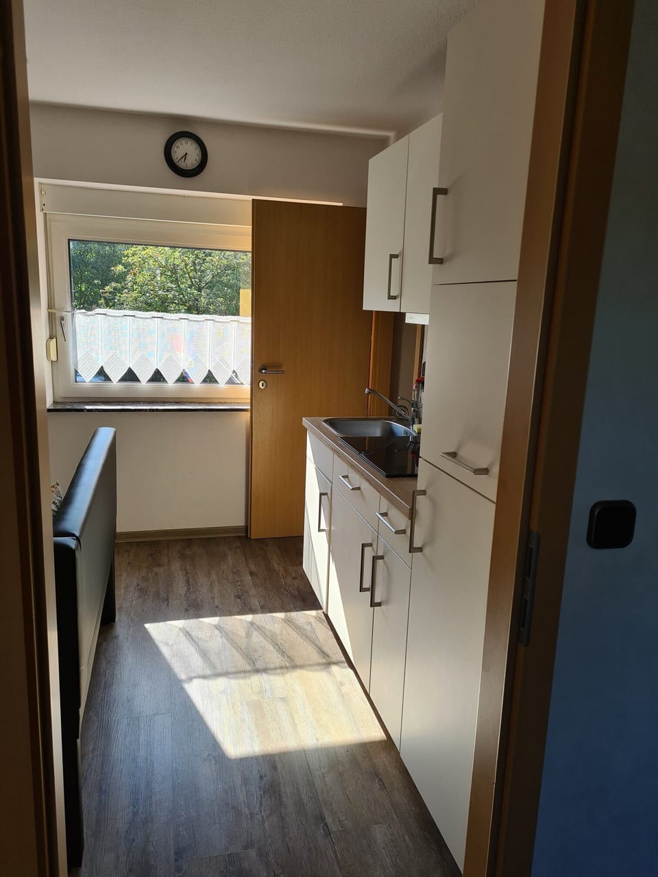 Family Apartment | Private kitchen | Shared fridge, microwave, highchair