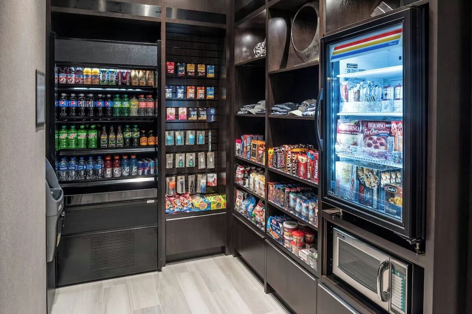 Grab snacks and drinks anytime for effortless late nights.