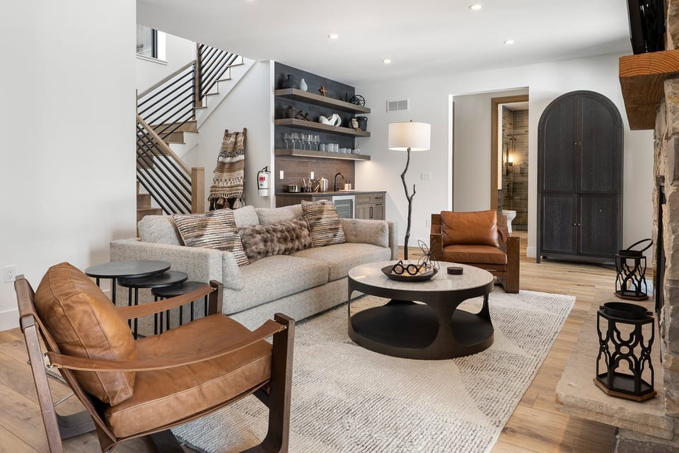 Lower Level Living Room with Bar Area