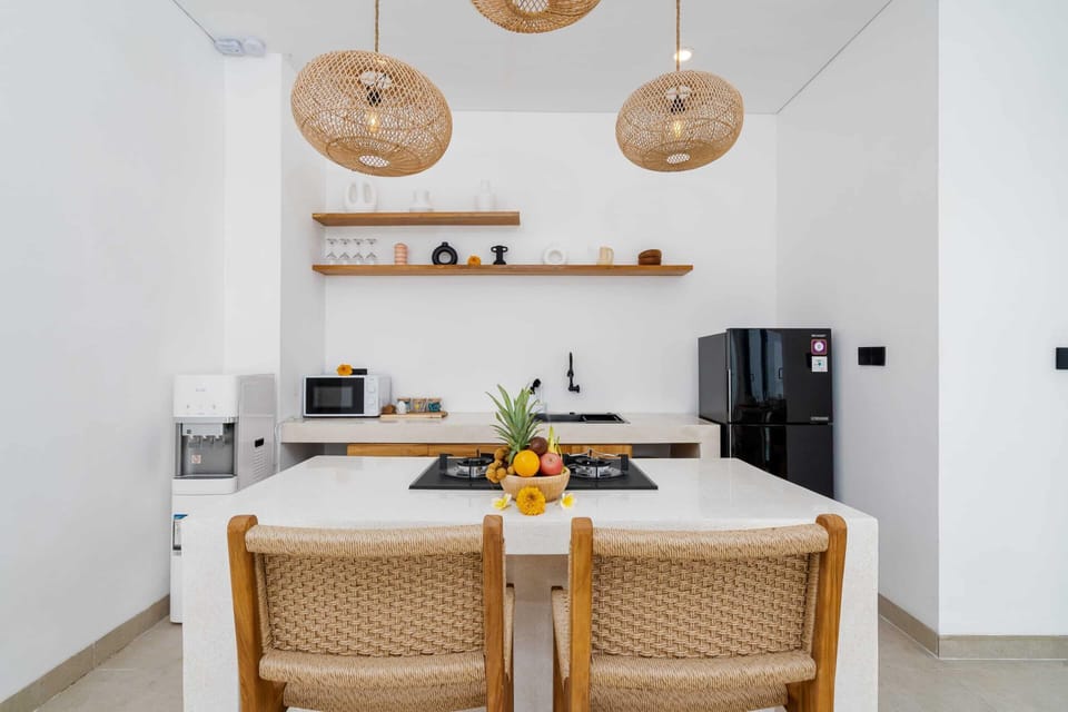 Basic Villa | Private kitchen | Fridge, microwave, stovetop, electric kettle