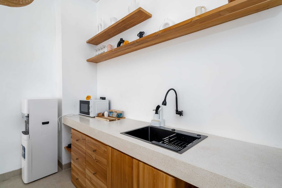 Basic Villa | Private kitchen | Fridge, microwave, stovetop, electric kettle
