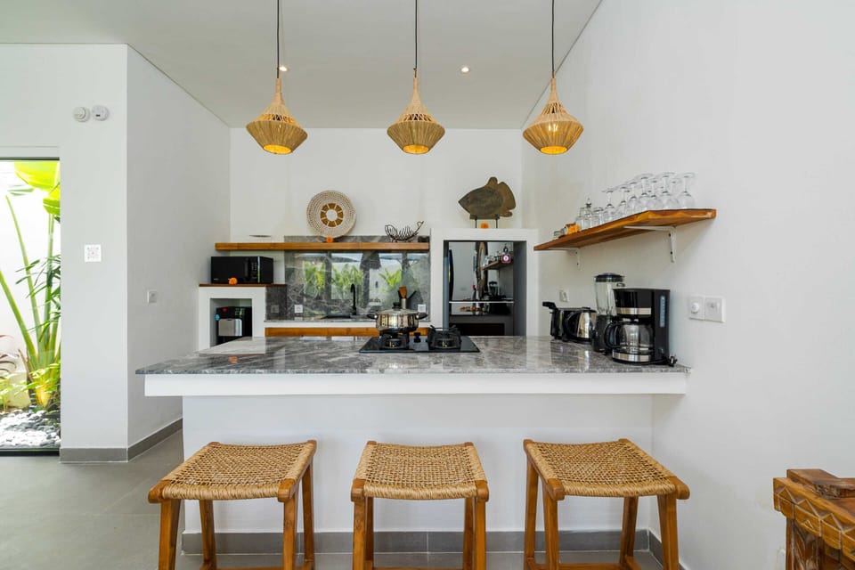 Basic Villa | Private kitchen | Fridge, microwave, stovetop, electric kettle