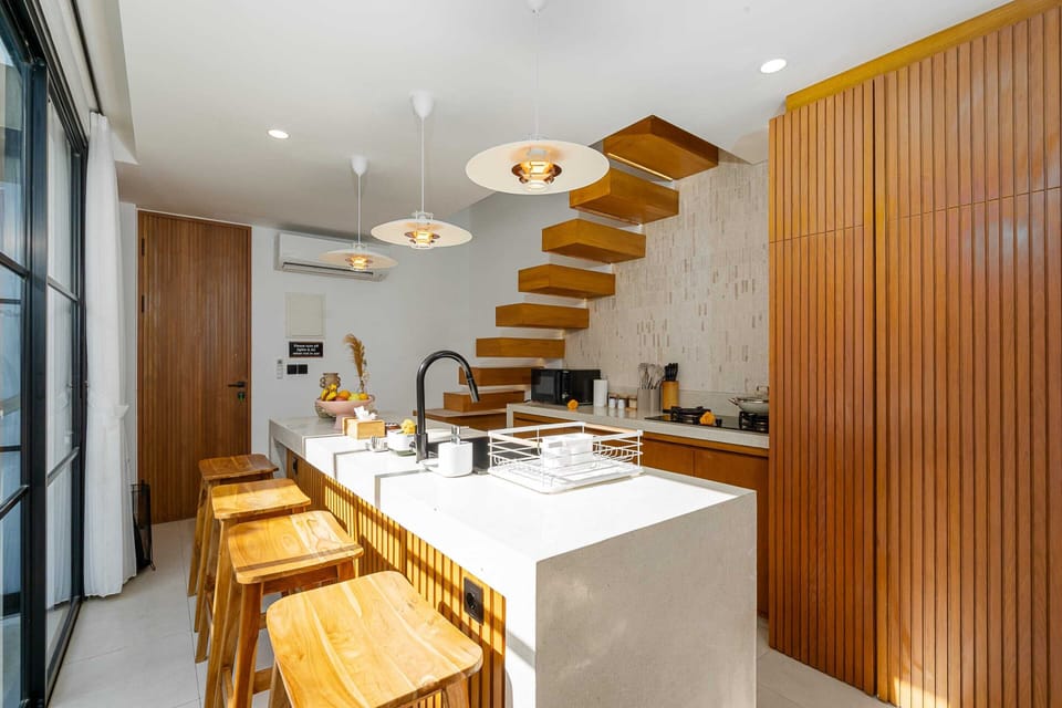 Basic Villa | Private kitchen | Fridge, microwave, stovetop, blender