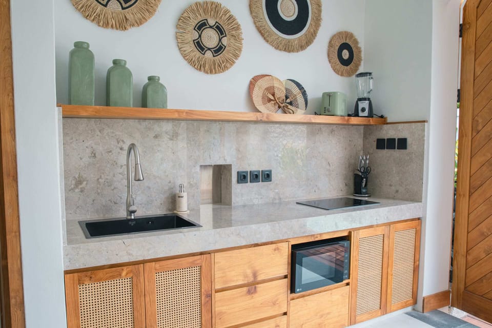 Basic Villa | Private kitchen | Fridge, microwave, stovetop, blender