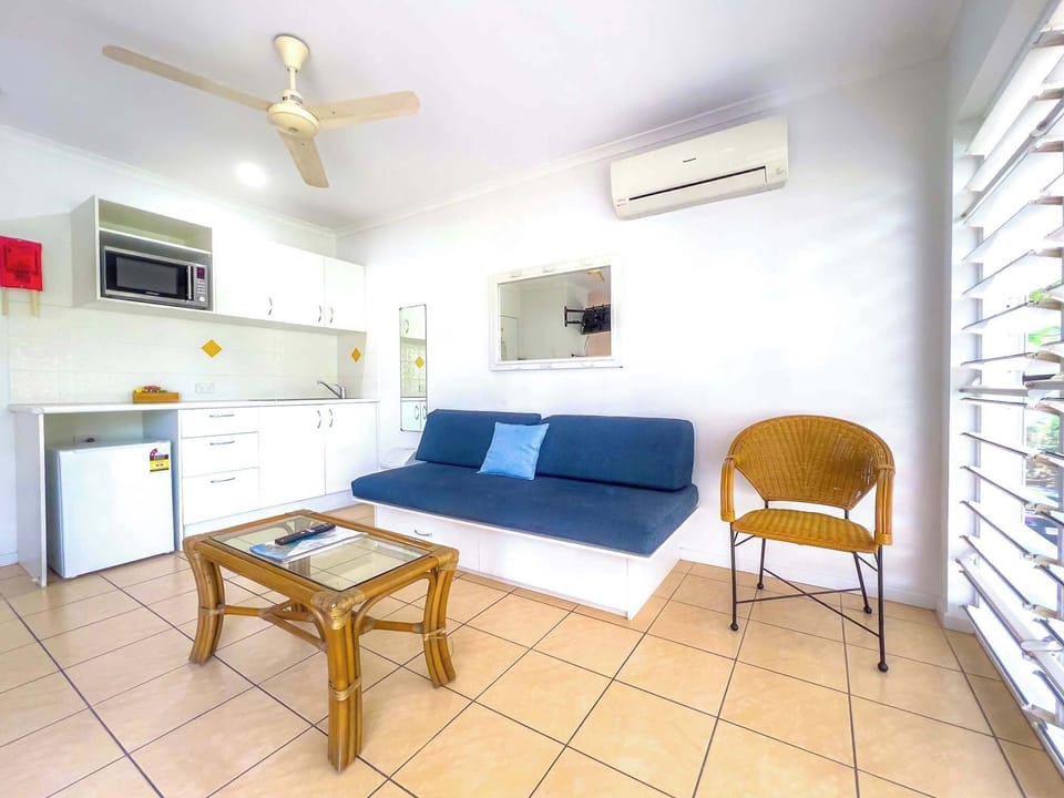 Living area sofa bed kitchenette
