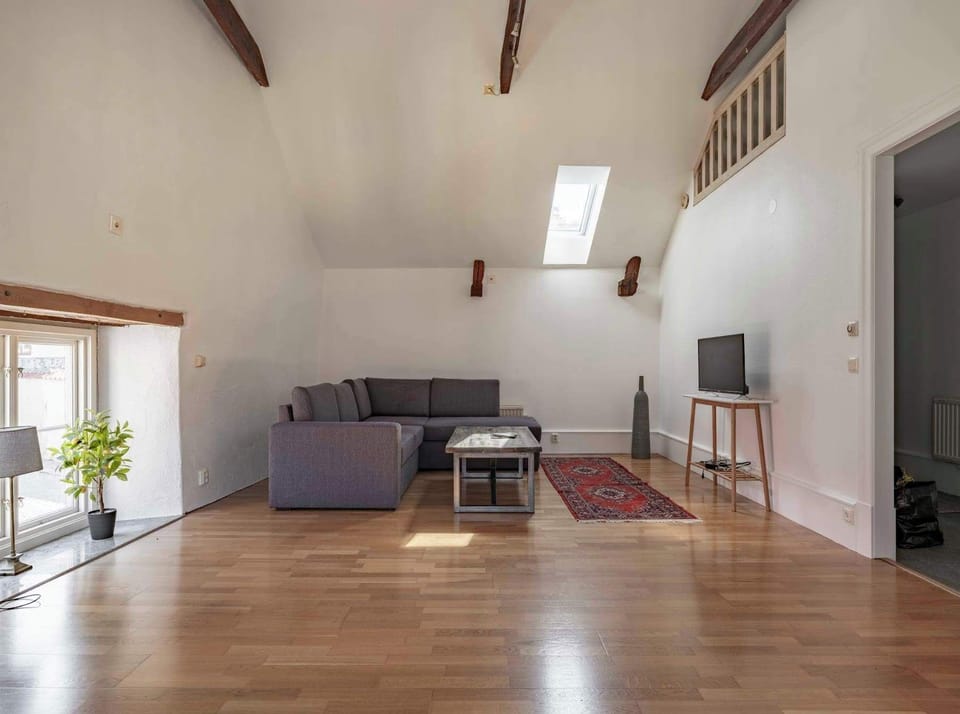 The amazing living room with a comfortable sofa bed that can be turned into a bed that is 140 cm wide and fits 2 guests.