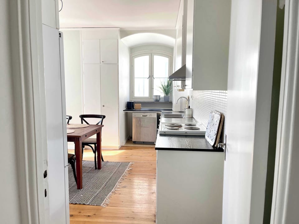 A view into the modern and updated kitchen. 