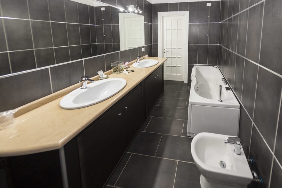 Free toiletries, hair dryer, bidet, towels