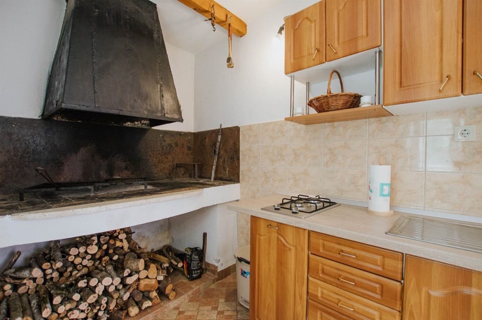 Fridge, oven, stovetop, cookware/dishes/utensils