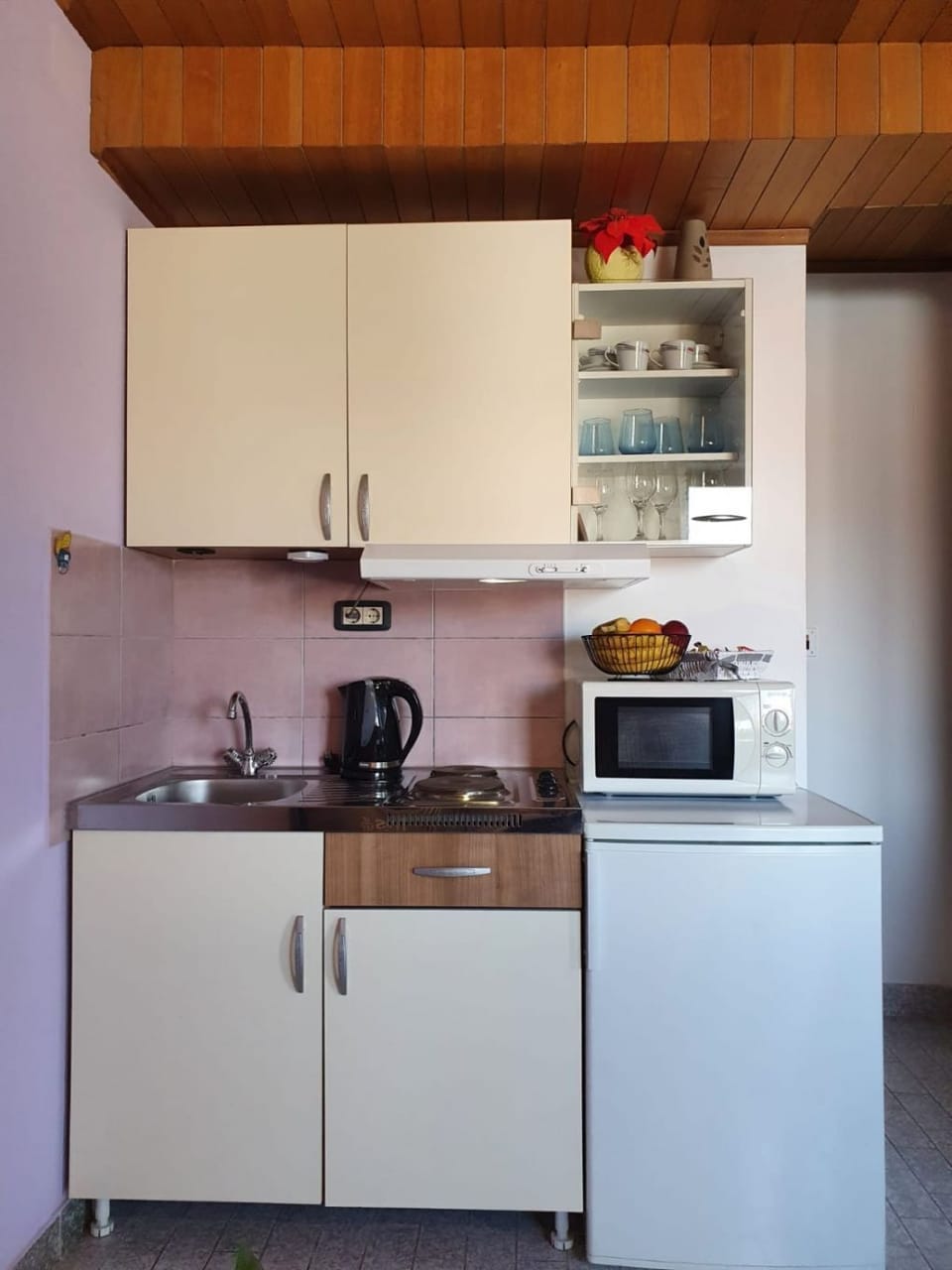 Apartment (A2) | Private kitchen | Fridge, microwave, stovetop, espresso maker