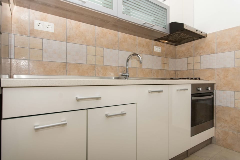 Apartment (A1) | Private kitchen | Fridge, oven, stovetop, electric kettle