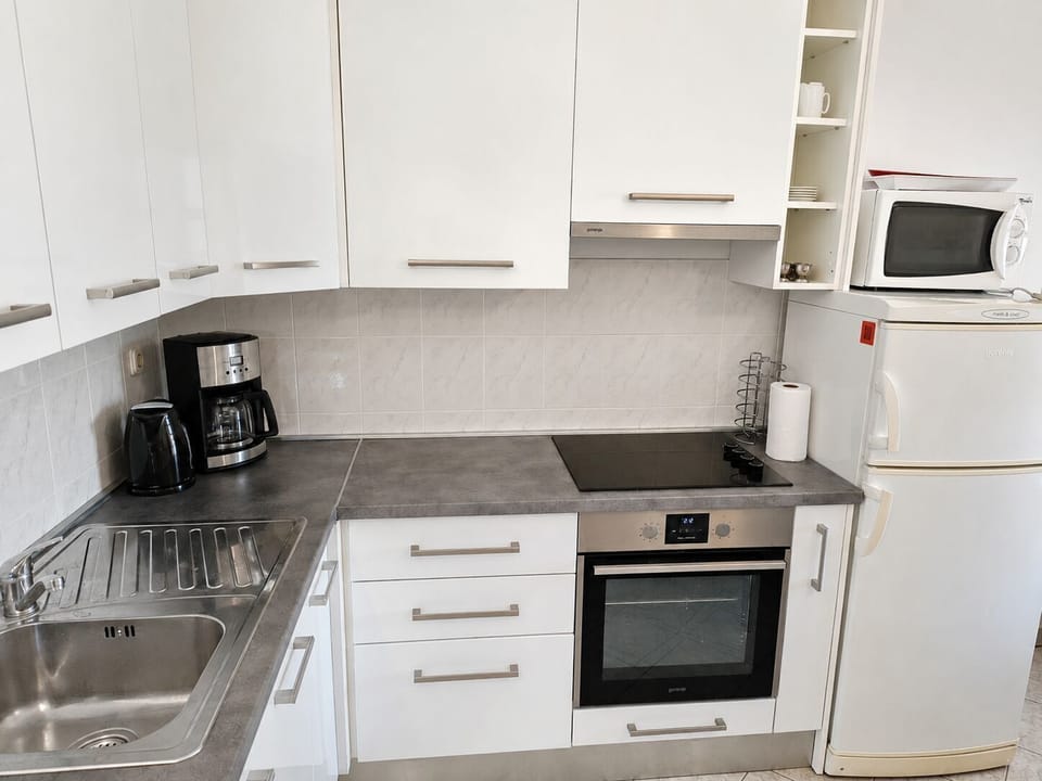 Apartment (A1) | Private kitchen | Espresso maker, fridge, oven, stovetop