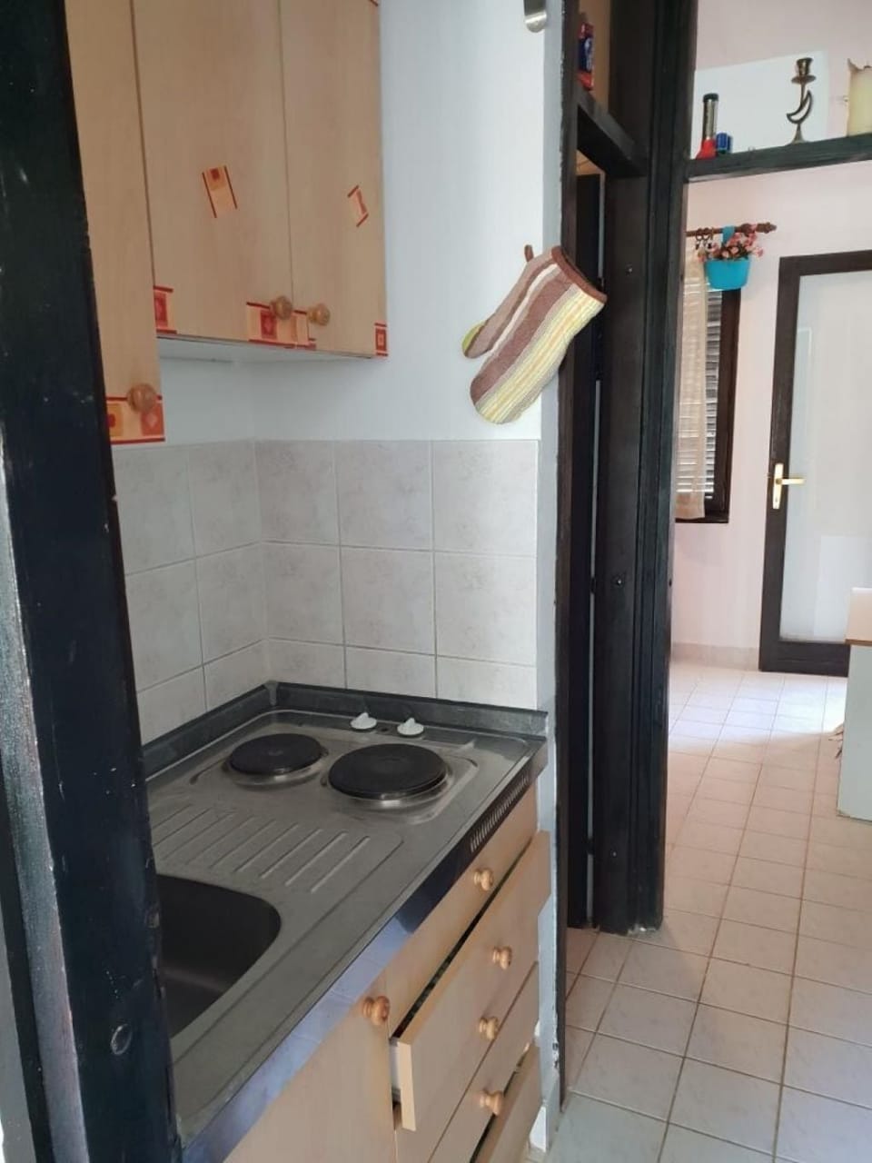 Apartment (A1) | Private kitchen | Fridge, microwave, oven, stovetop