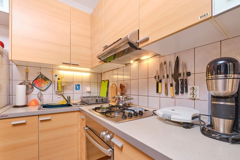 Apartment (A1) | Private kitchen | Fridge, oven, stovetop, espresso maker