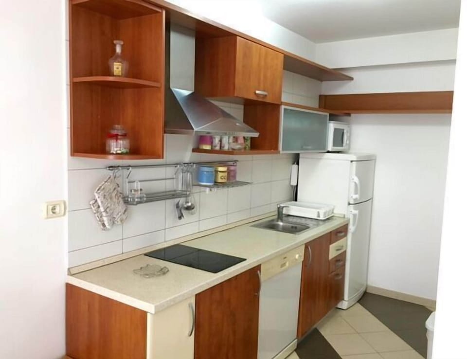 Apartment (A1) | Private kitchen | Fridge, microwave, oven, stovetop