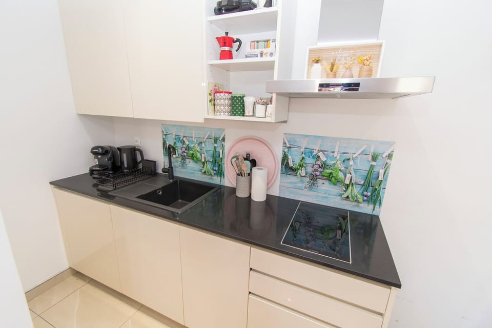 Apartment (A1) | Private kitchen | Mini-fridge, stovetop, dishwasher, espresso maker