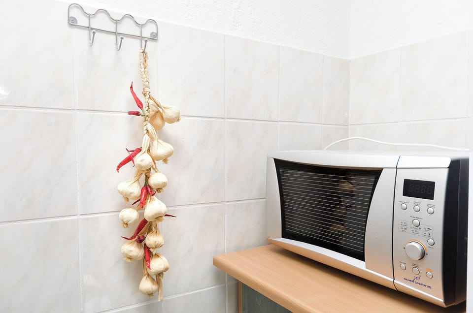 Apartment (A1) | Private kitchen | Fridge, microwave, oven, stovetop