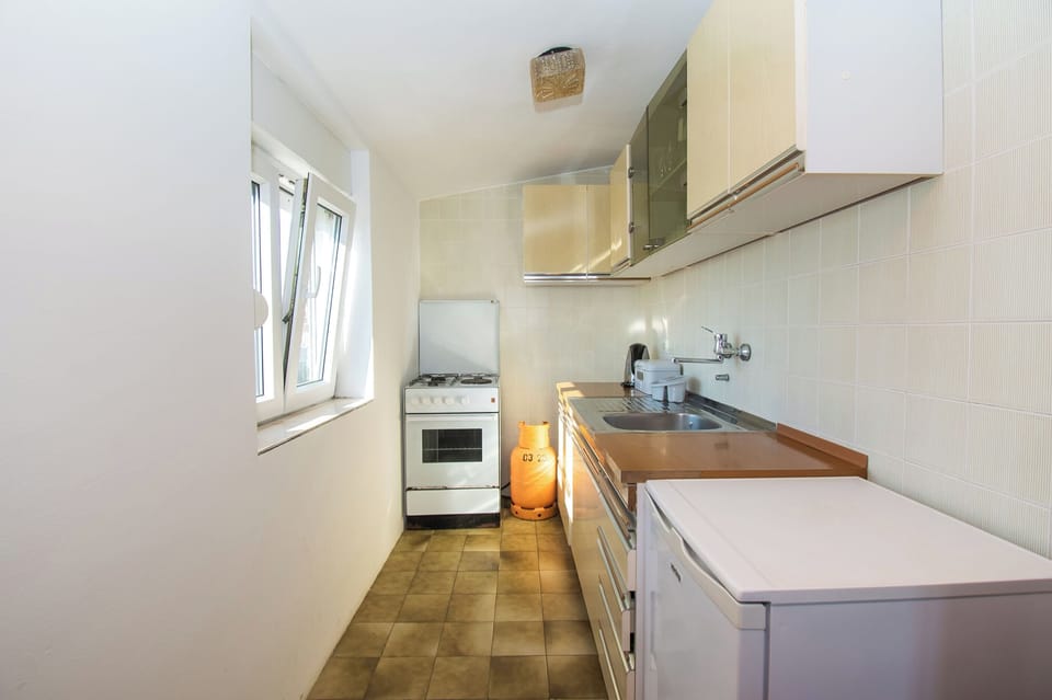 Apartment (A2) | Private kitchen | Fridge, oven, stovetop, cookware/dishes/utensils