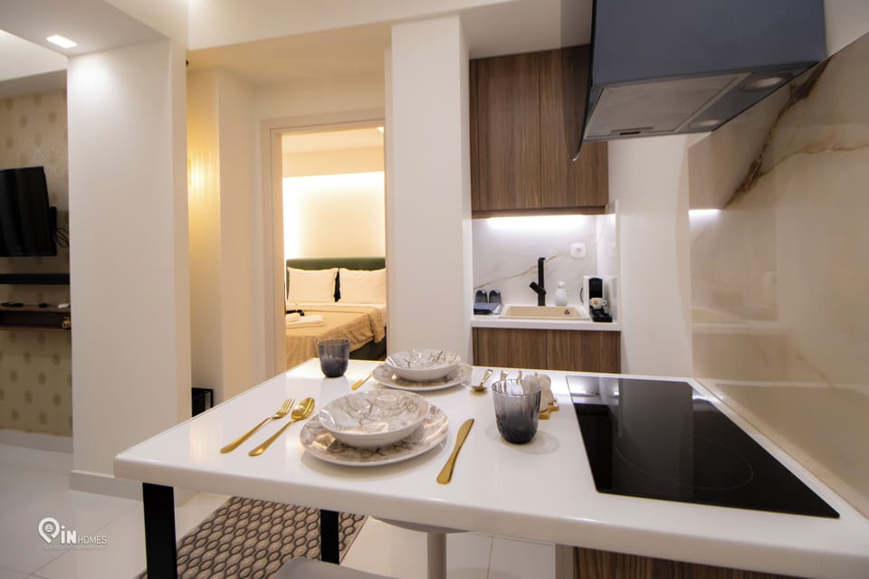This dining area for 2, offers seamless functionality and design.