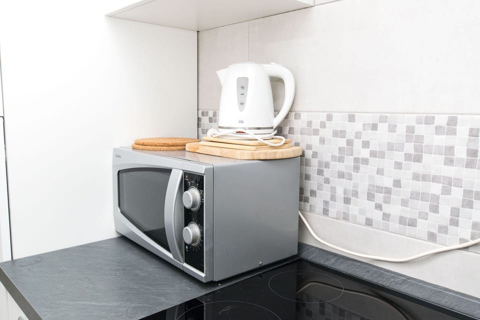 Apartment (A1) | Private kitchen | Fridge, microwave, oven, stovetop