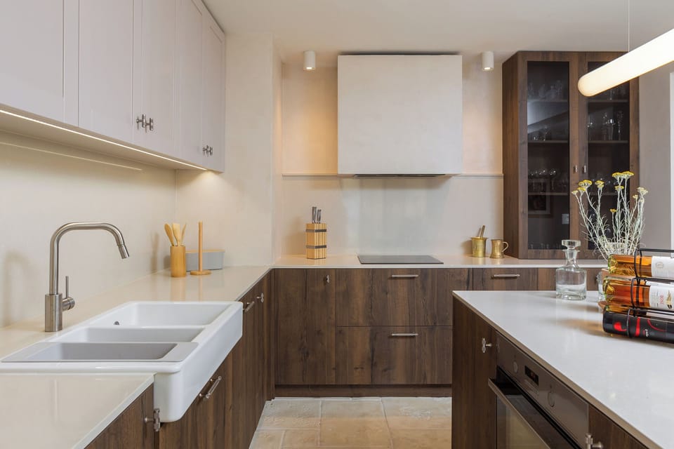 Villa | Private kitchen | Fridge, microwave, oven, stovetop