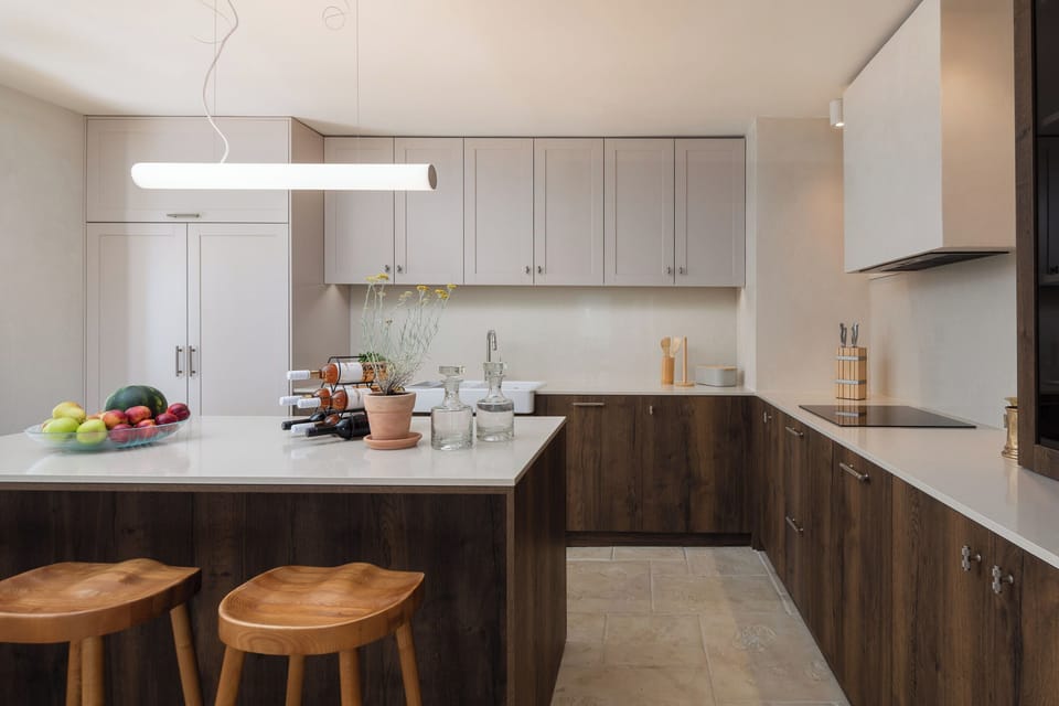 Villa | Private kitchen | Fridge, microwave, oven, stovetop