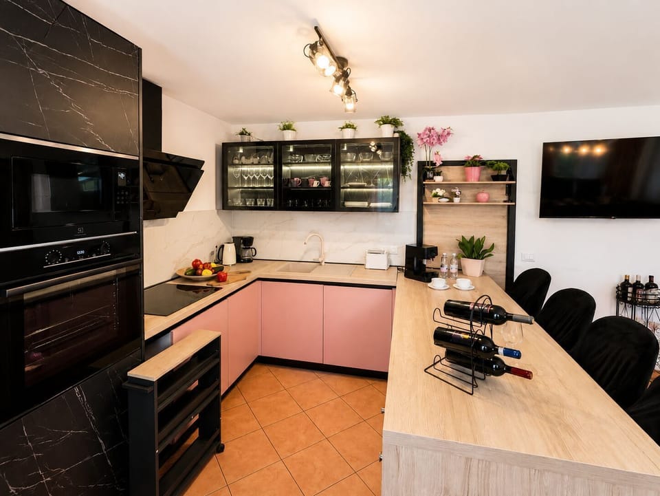 Villa | Private kitchen | Espresso maker, fridge, microwave, oven