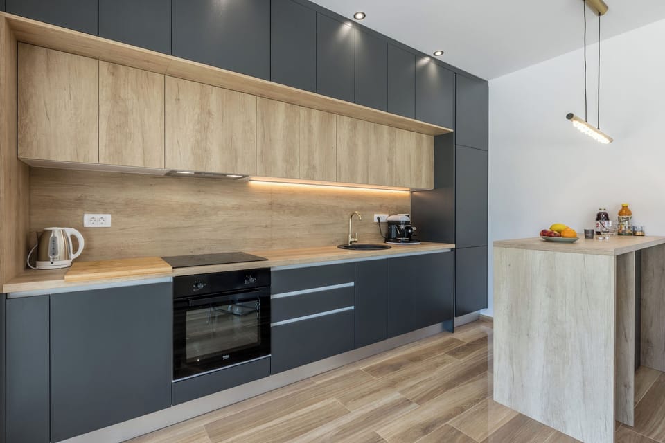 Villa | Private kitchen | Fridge, microwave, oven, stovetop