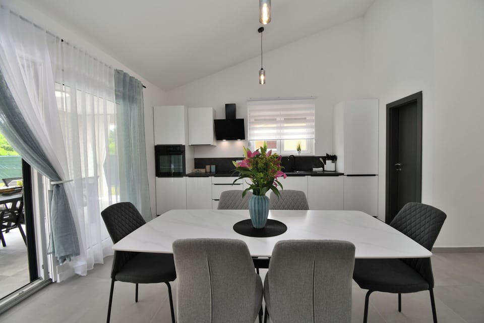 Villa | Private kitchen | Fridge, microwave, oven, stovetop