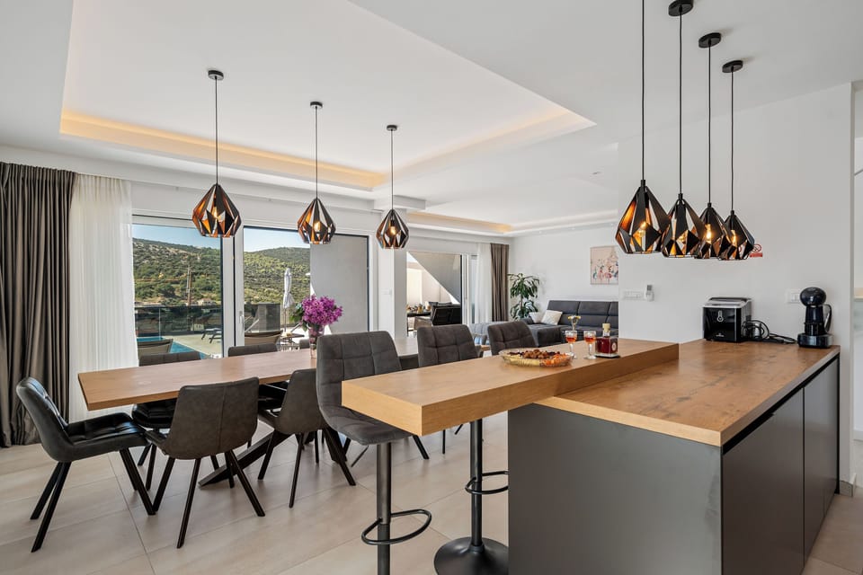 Villa | Private kitchen | Espresso maker, fridge, microwave, oven