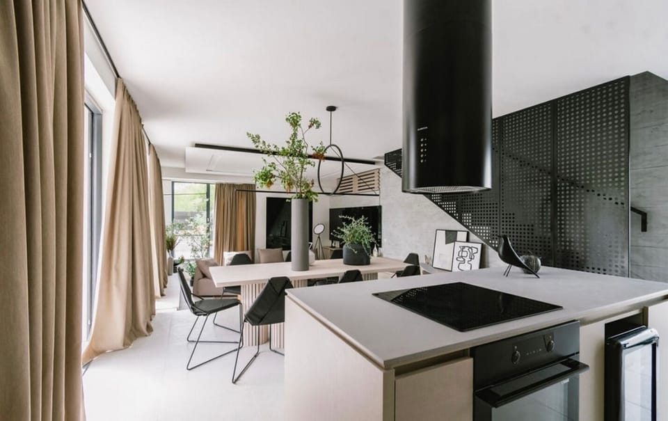 Villa | Private kitchen | Fridge, microwave, oven, stovetop