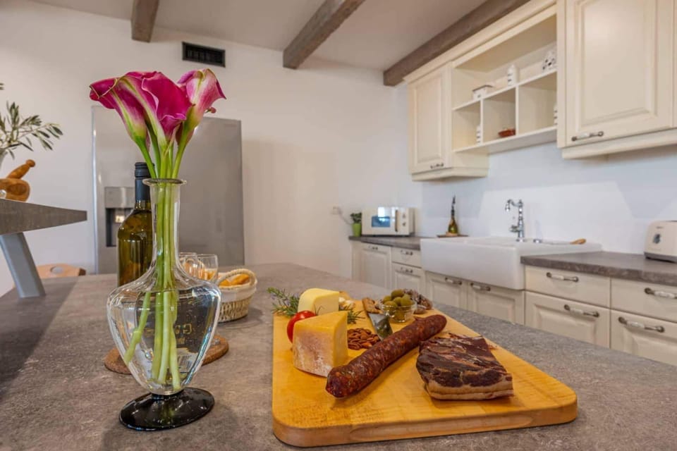 Villa | Private kitchen | Espresso maker, fridge, microwave, oven