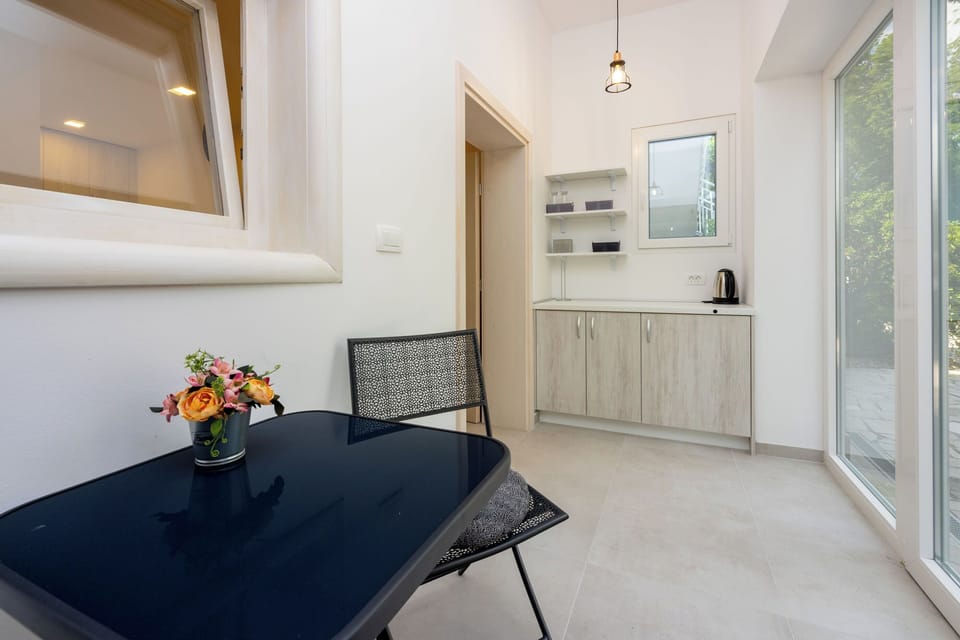 Villa | Private kitchen | Fridge, microwave, oven, stovetop