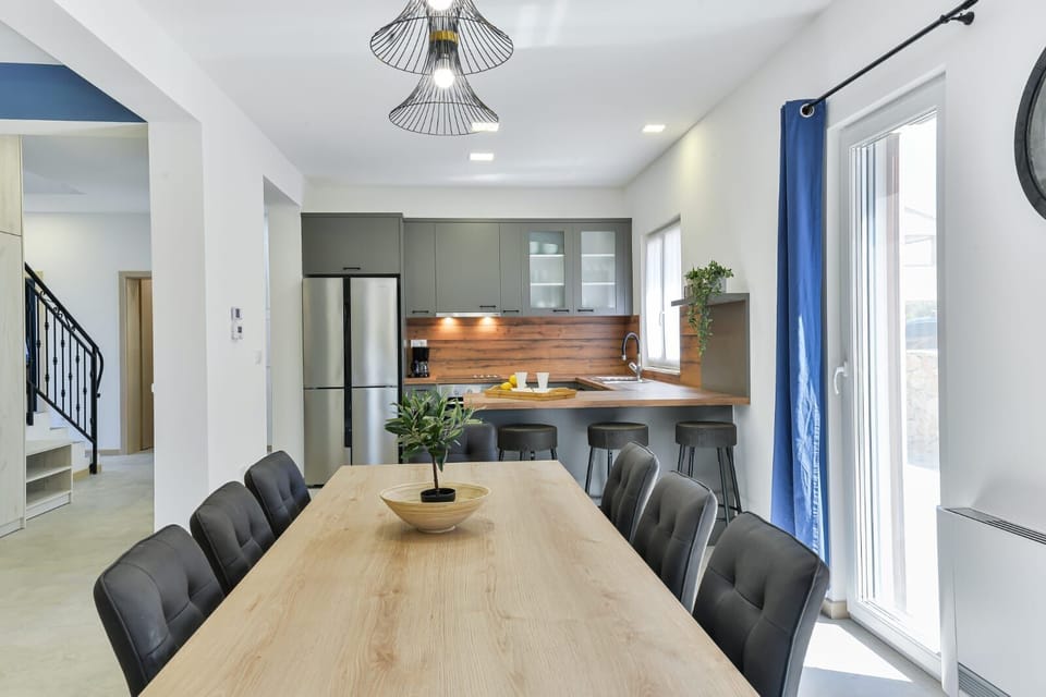 Villa | Private kitchen | Fridge, microwave, oven, stovetop