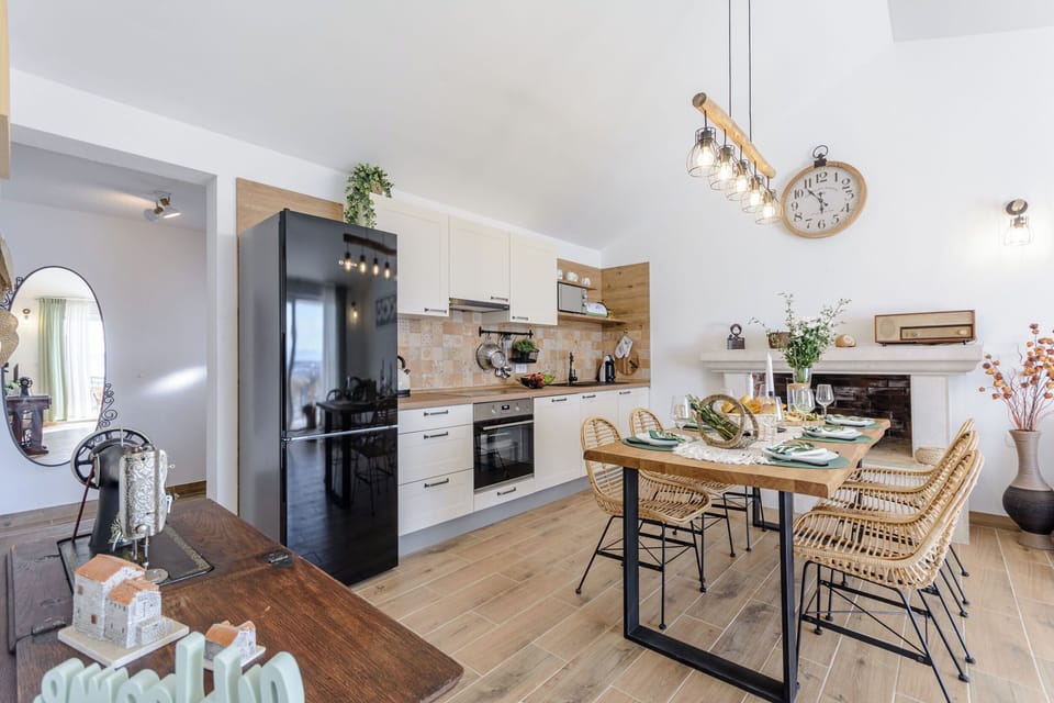 Villa | Private kitchen | Fridge, microwave, oven, stovetop
