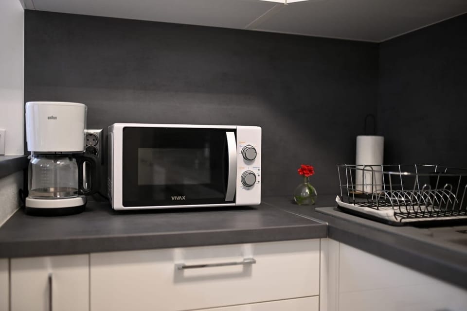 Villa | Private kitchen | Fridge, microwave, oven, stovetop