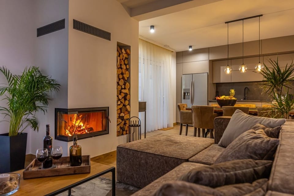 Villa | Living room | Fireplace