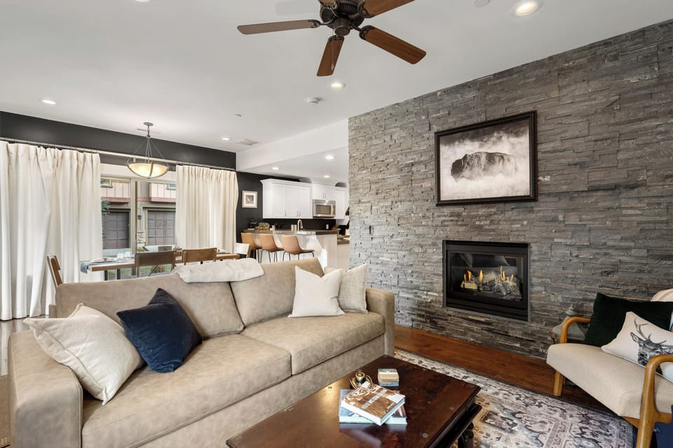 Comfortable Living Room with Fireplace