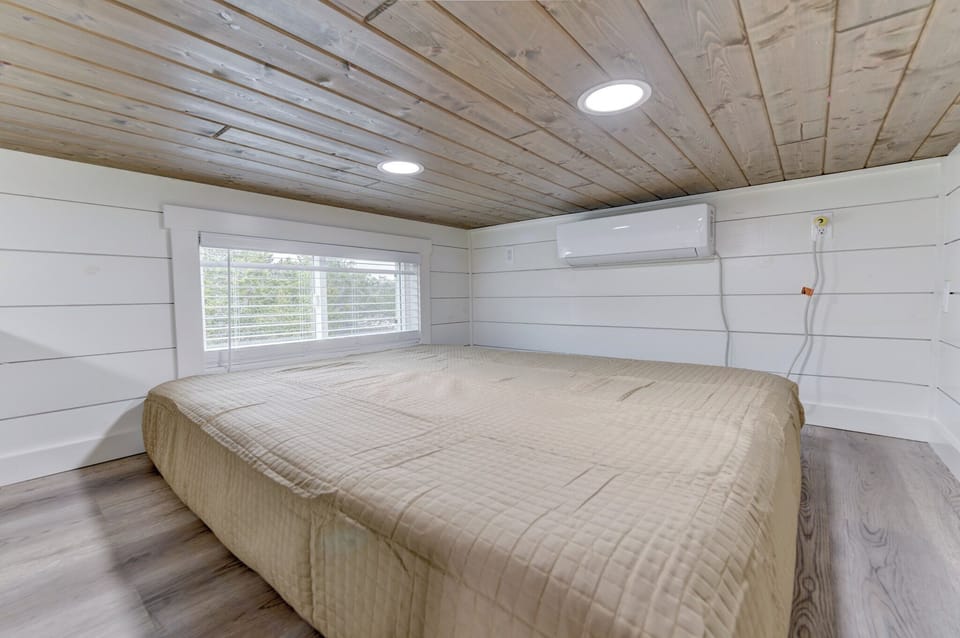 Bedroom two has a queen size bed