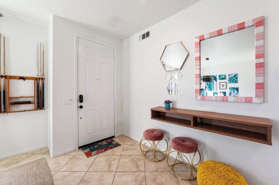 Stylish entry nook with console and seating
