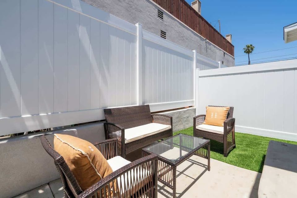 Soak up the Californian sun outside in your own private patio